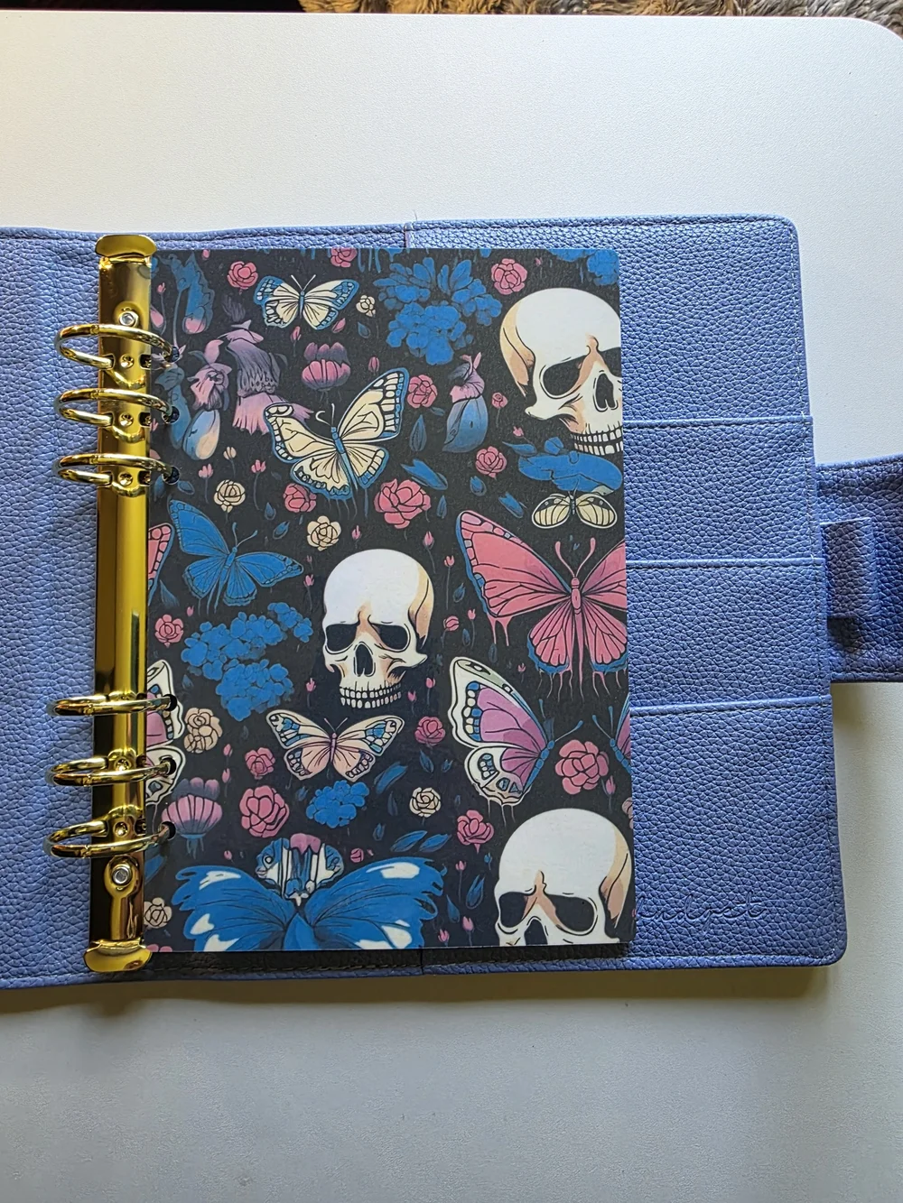 Emmys Budget A5 Textured Leather Binder with Snap Closure - Periwinkle